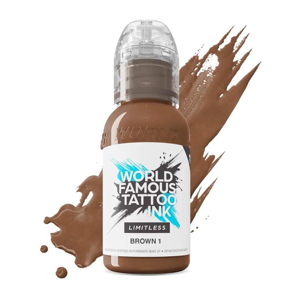 World Famous Limitless Tattoo Ink Brown 1 30ml - BVShop