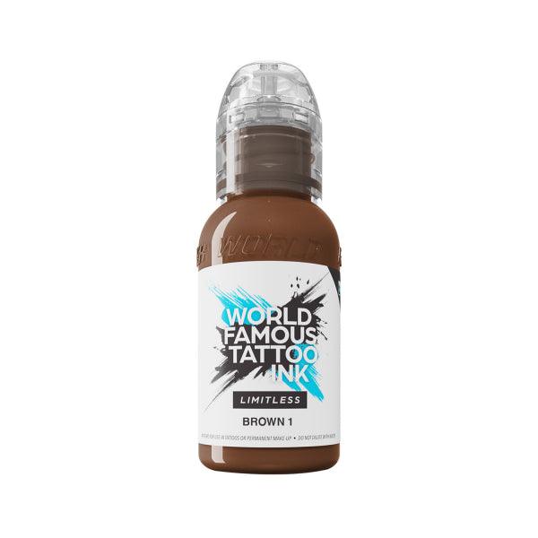 World Famous Limitless Tattoo Ink Brown 1 30ml - BVShop