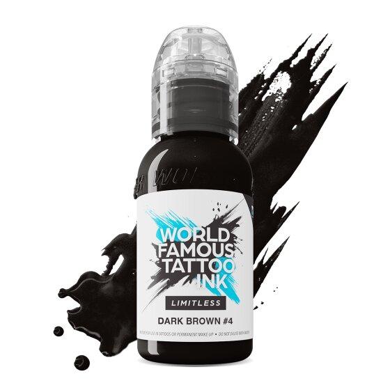 World Famous Limitless Tattoo Ink Dark Brown 4 30ml - BVShop