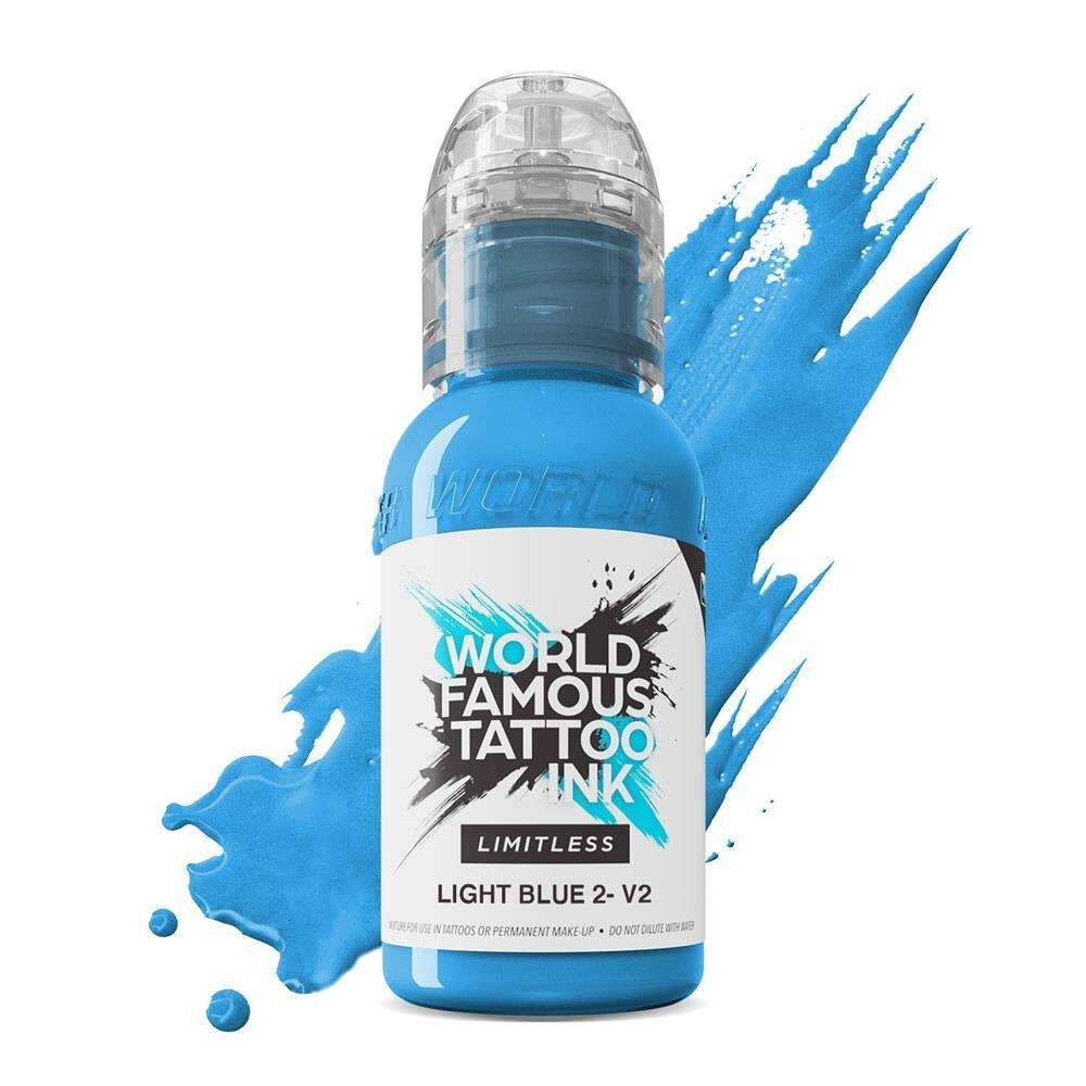 World Famous Limitless Tattoo Ink Light Blue 2 v2 30ml - BVShop