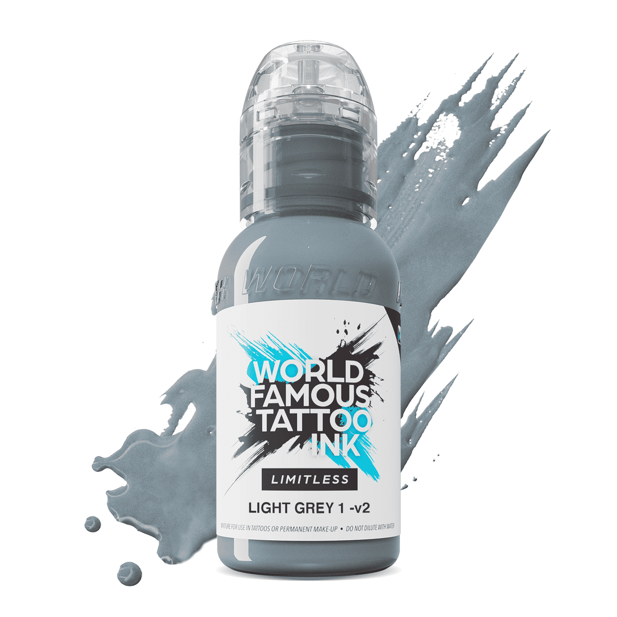World Famous Limitless Tattoo Ink Light Grey 1 v2 30ml - BVShop