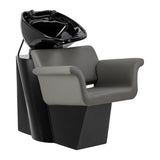 Gabbiano Lucca grey hairdressing wash unit with sink and adjustable chair for professional salon use