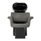 Grey Gabbiano Lucca hairdressing wash unit with sink and chair, designed for professional salon use.