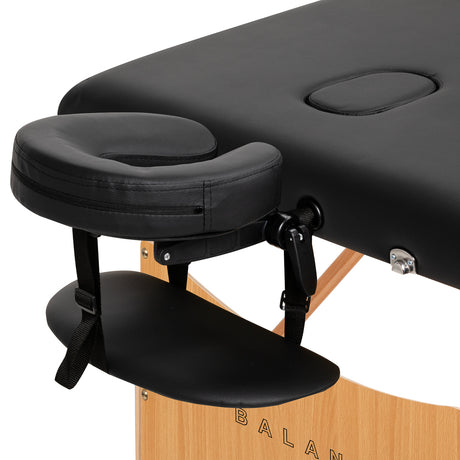 BALANCE wooden folding massage table 2 segment black - BVShop