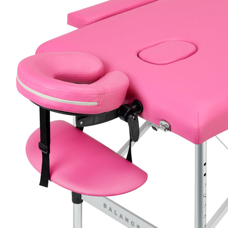 BALANCE aluminium folding massage table 2 segment pink - BVShop