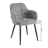 Dimensions photo for 4RICO Intra grey sherpa chair