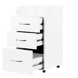 White cabinet Kombi for beauty salon furniture by ACTIVESHOP, showcasing multiple storage compartments and sleek design.
