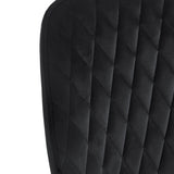 4RICO Vetro black velour chair with stitched backrest and black metal legs