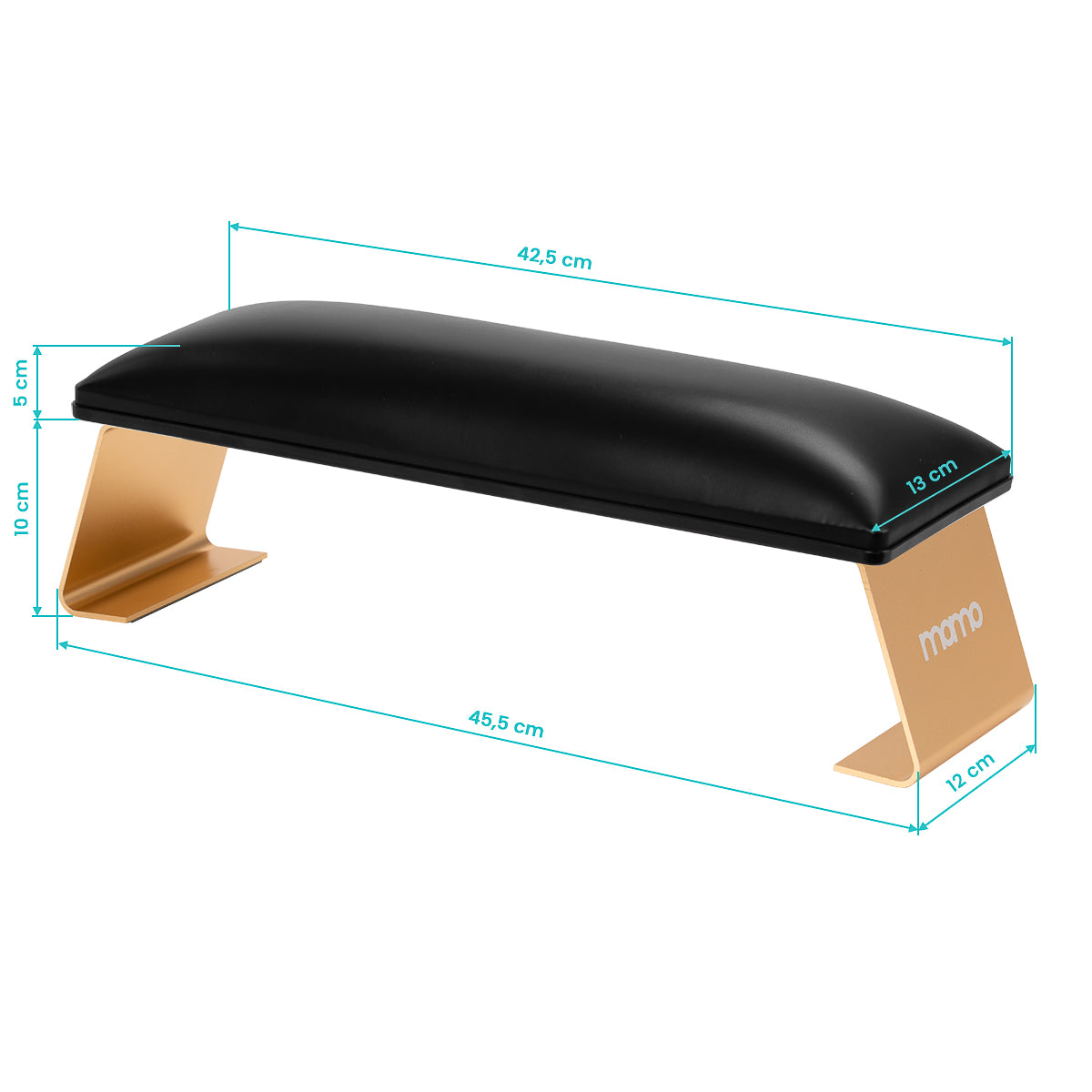 Black Manicure Support Momo 7-M for beauty salons, featuring ergonomic design and sturdy construction for professional nail care.