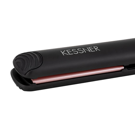 Black Kessner Ionic straightener with cool-touch tip and plate lock