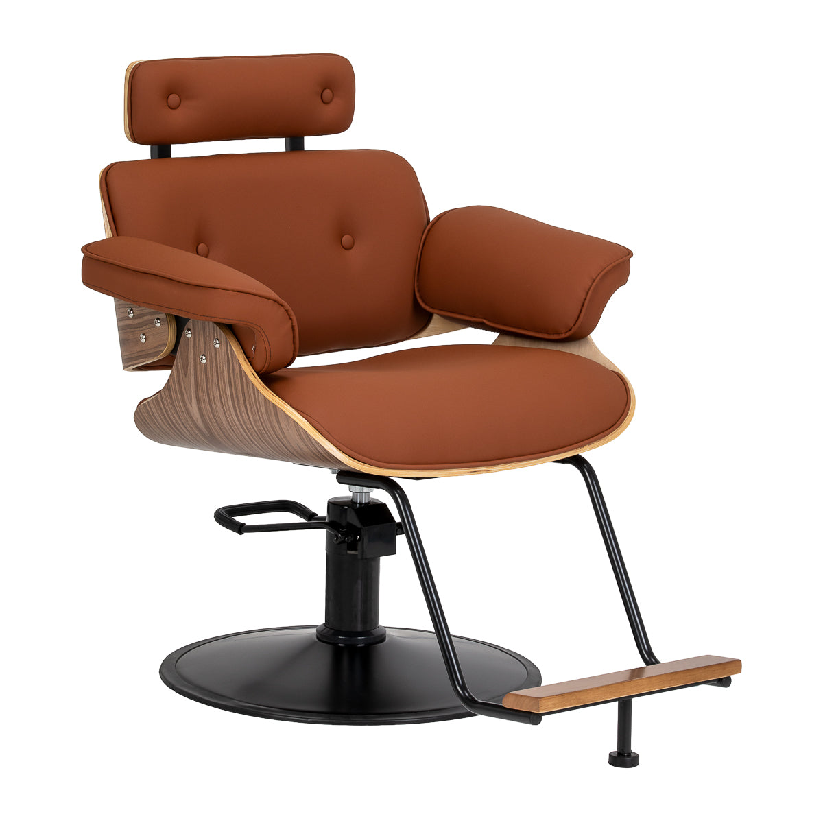 Gabbiano Florencja brown hairdressing chair with black round base