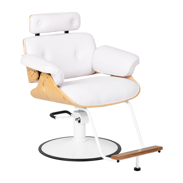 Gabbiano Florence white hairdressing chair with white round base