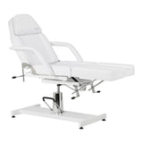 Hydraulic white pedicure chair with reclining backrest for salons
