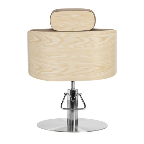 Gabbiano Wratislavia hairdressing chair beige chrome base - BVShop
