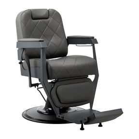 Gabbiano Bruno graphite barber chair with grey round base
