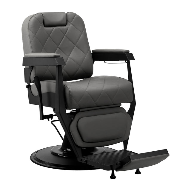 Gabbiano Bruno graphite barber chair with black round base