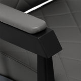 Graphite synthetic leather seat and armrests on Gabbiano Bruno chair