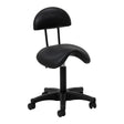 ACTIVESHOP 6001 black saddle cosmetic stool with supportive backrest