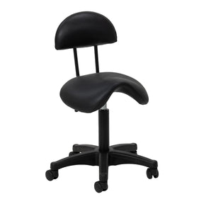 ACTIVESHOP 6001 black saddle cosmetic stool with supportive backrest