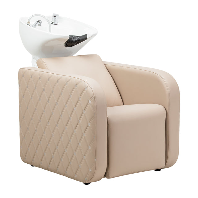 Gabbiano Sylvia Plus Electric Hairdressing Wash Unit With Massage – Beige · Overall view