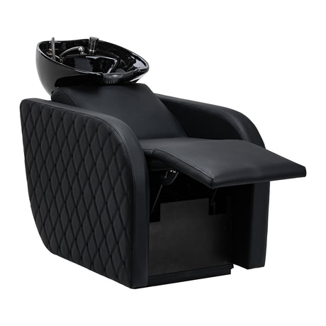 Gabbiano Ines Electric Hairdressing Wash Unit With Massage – Black · Footrest adjustment position