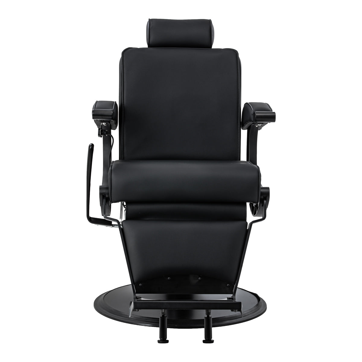 Gabbiano Continental Barber Chair With Massage – Black · Front view