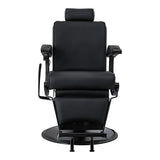 Gabbiano Continental Barber Chair With Massage – Black · Front view