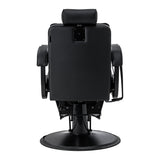Gabbiano Continental Barber Chair With Massage – Black · Rear view