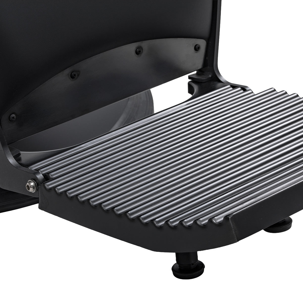 Gabbiano Continental Barber Chair With Massage – Black · Footrest detail