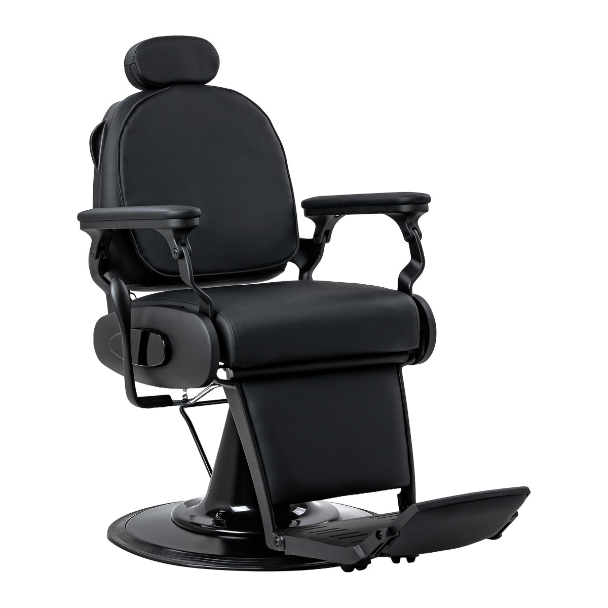Gabbiano Francesco Barber Chair With Massage – Black, Black Base · Overall view