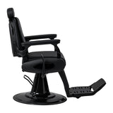 Gabbiano Francesco Barber Chair With Massage – Black, Black Base · Side view