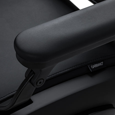Gabbiano Francesco Barber Chair With Massage – Black, Black Base · Armrest detail