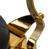 Gabbiano Niccolo hydraulic reclining barber chair in black and gold