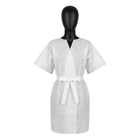 Disposable short sleeve bathrobe 10 pcs for salon and spa hygiene