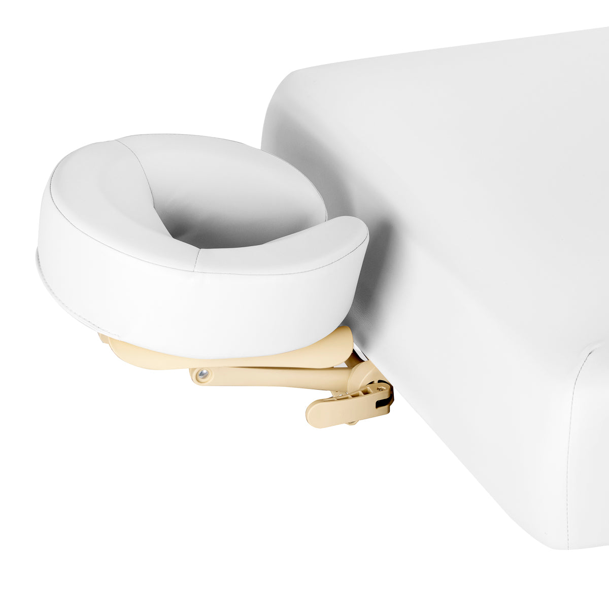 Sillon Siesta Electric SPA Lounger – White, Light Brown Base · Face-ring headrest