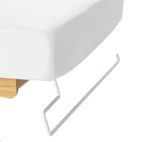 Sillon Siesta Electric SPA Lounger – White, Light Brown Base · Towel holder