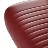 Gabbiano Visionerio+ Hydraulic Barber Chair – Red, Chrome Frame; seat stitching detail