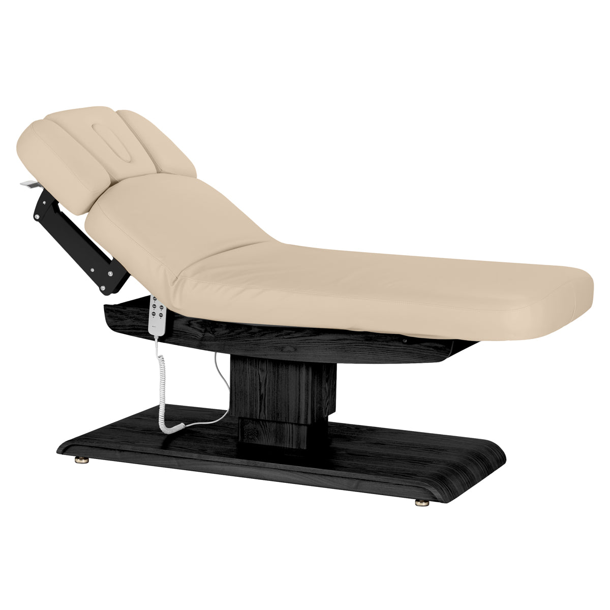 Sillon Relax Electric SPA Lounger – Beige, Black Base · Reclined position