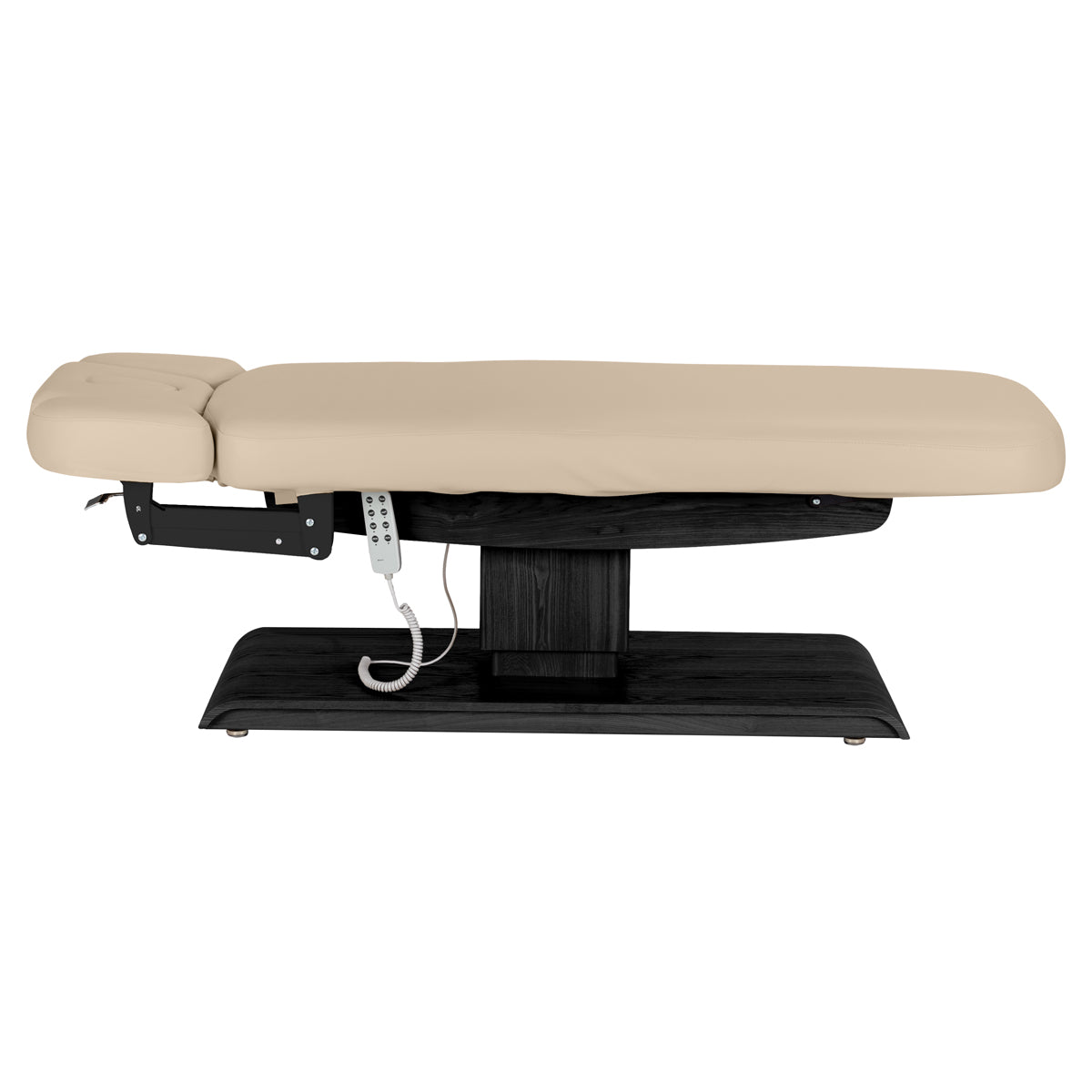 Sillon Relax Electric SPA Lounger – Beige, Black Base · Side view