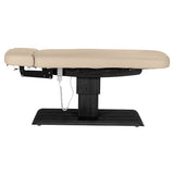 Sillon Relax Electric SPA Lounger – Beige, Black Base · Side view