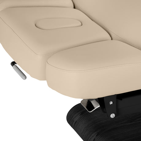 Sillon Relax Electric SPA Lounger – Beige, Black Base · Headrest detail