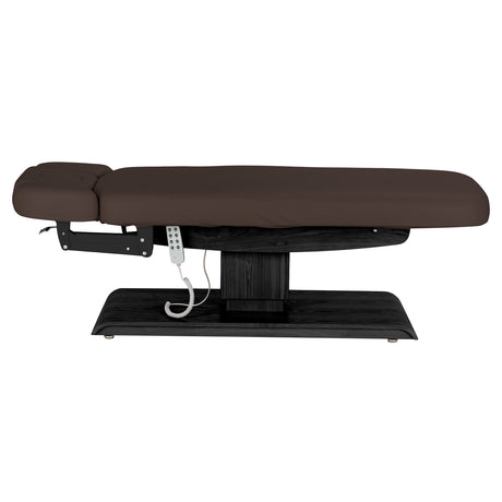 Sillon Relax Electric SPA Lounger – Dark Brown, Black Base · Side view