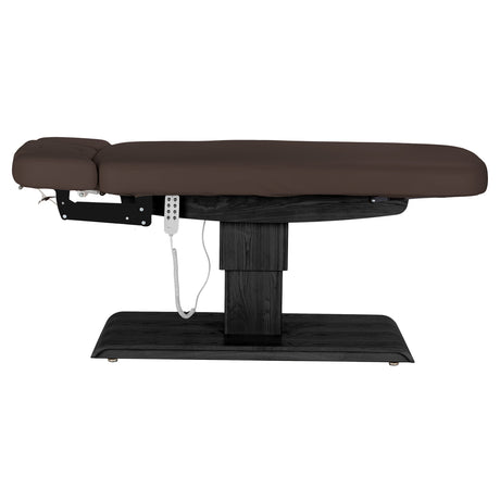 Sillon Relax Electric SPA Lounger – Dark Brown, Black Base · Side view