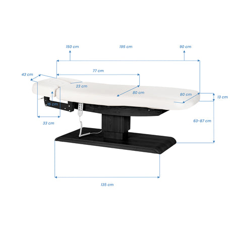Sillon Relax · white / black · dimension diagram