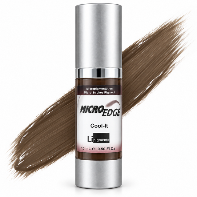 Li Pigments Micro Edge Cool-It Modifier 15ml — bottle with a liquid pigment colour swipe