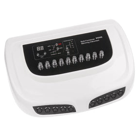 Electrostimulation device BR-2003 by Beauty System with control panel and electrode pads for muscle toning and skin rejuvenation.