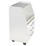 White Beauty System cosmetic cabinet BD-T601 with multiple compartments and sleek design, shown with open doors.