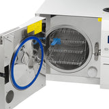 Autoclave medis MONA LCD 12L class B sterilizer with digital display and built-in printer, used for sterilizing dental or medical instruments.