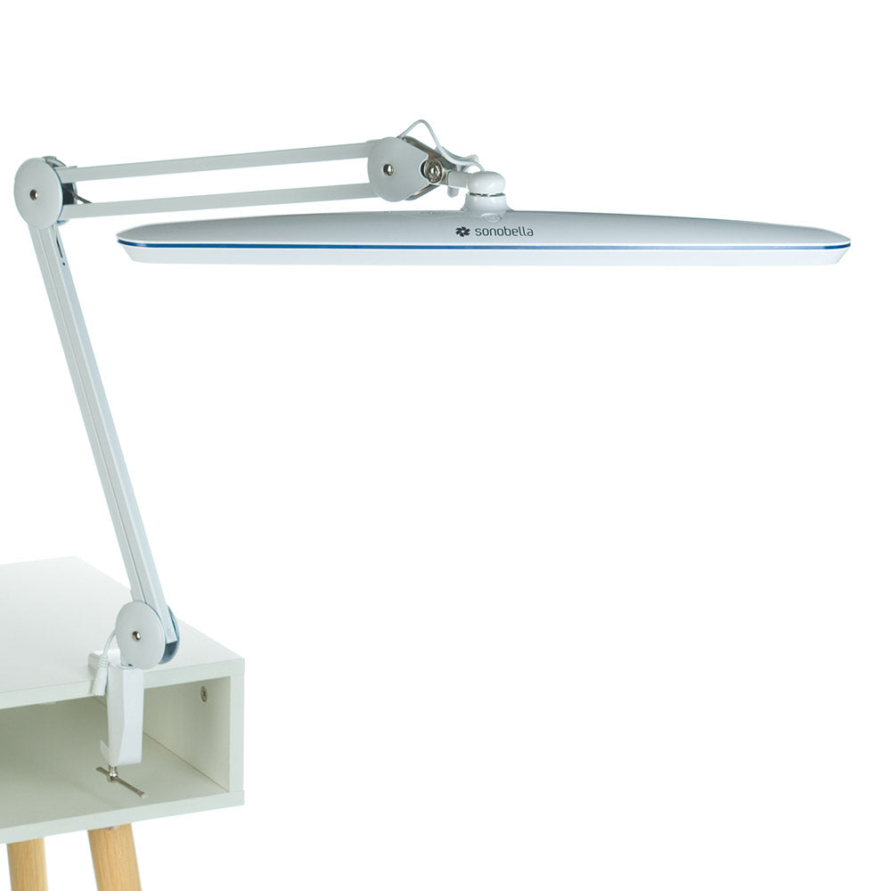 White LED workshop lamp BSL-53 by Beauty System with 20W clip-on design, bright task lighting for workspaces.