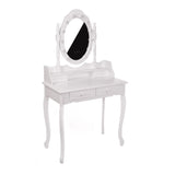 White NINA Dressing Table with LED Mirror + Stool - BVShop